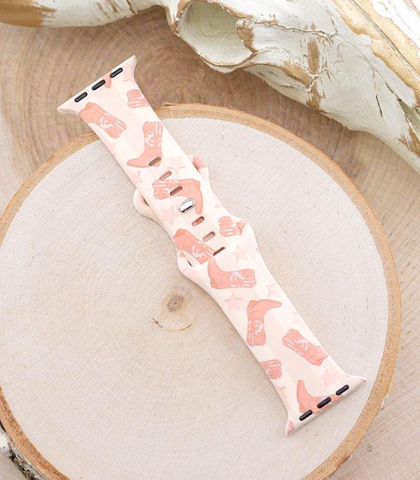 <font color=BLUE>WATCH BAND/ GIFT ITEMS</font> :: SMART WATCH BAND :: Wholesale Western Cowboy Boots Print Watch Band