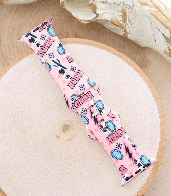 <font color=BLUE>WATCH BAND/ GIFT ITEMS</font> :: SMART WATCH BAND :: Wholesale Western Print Silicone Watch Band