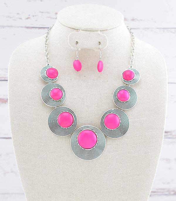 NECKLACES :: WESTERN TREND :: Wholesale Western Semi Stone Collar Necklace Set