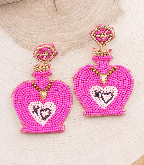 EARRINGS :: TRENDY EARRINGS :: Wholesale Seed Bead Valentines Earrings