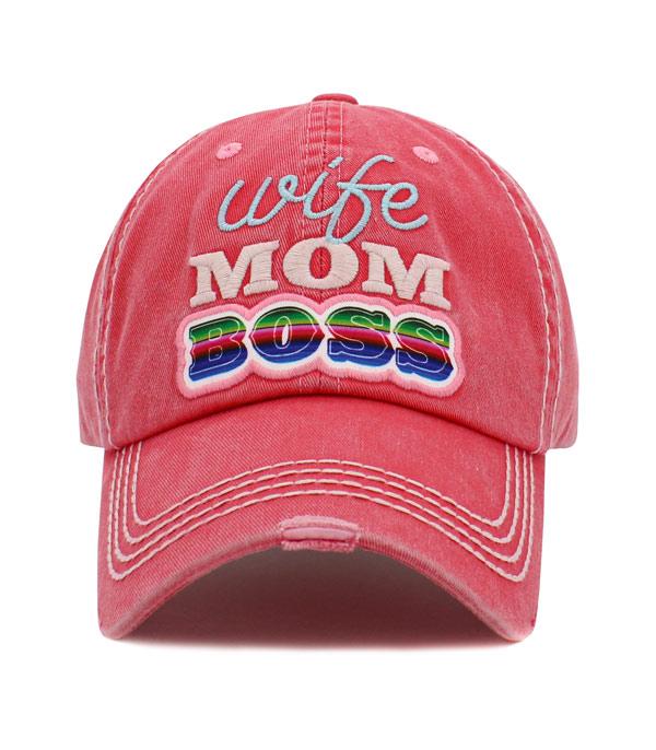 HATS I HAIR ACC :: BALLCAP :: Wholesale Wife Mom Boss Vintage Ballcap