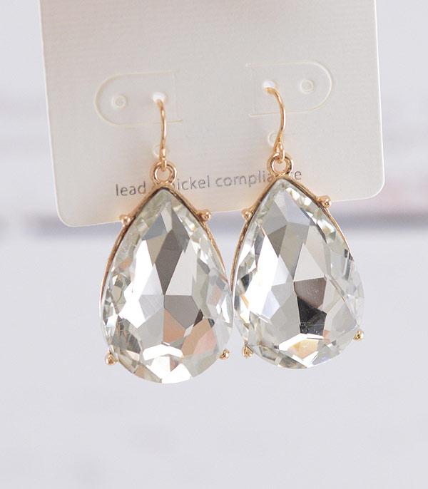WHAT'S NEW :: Wholesale Glass Stone Teardrop Earrings
