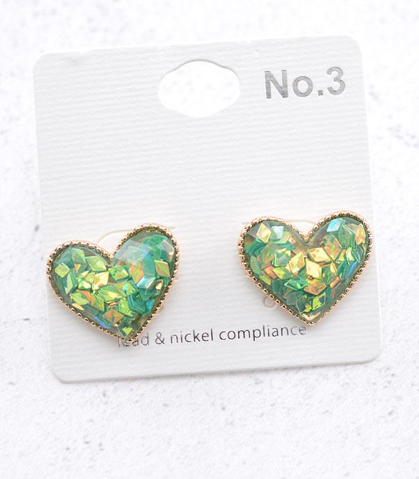 EARRINGS :: POST EARRINGS :: Wholesale Confetti Heart Earrings