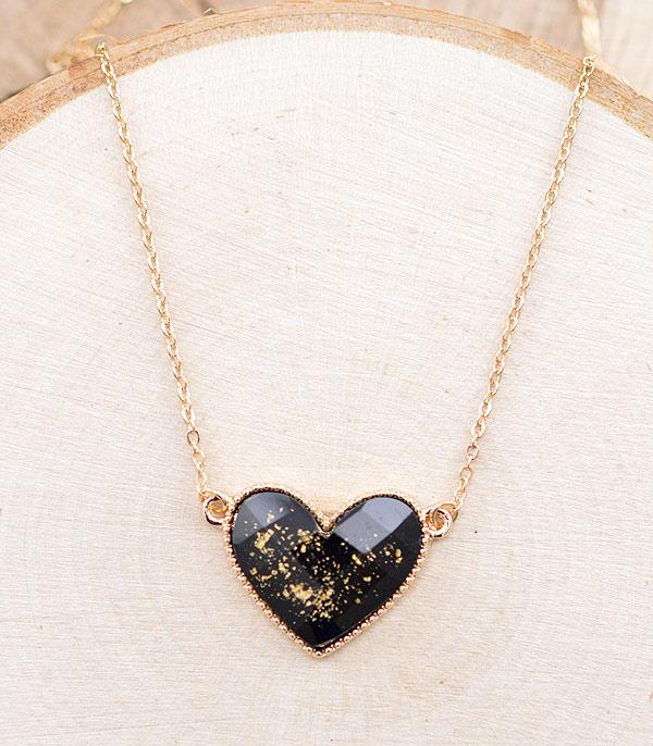 NECKLACES :: TRENDY :: Wholesale Gold Flake Heart Pendant Necklace
