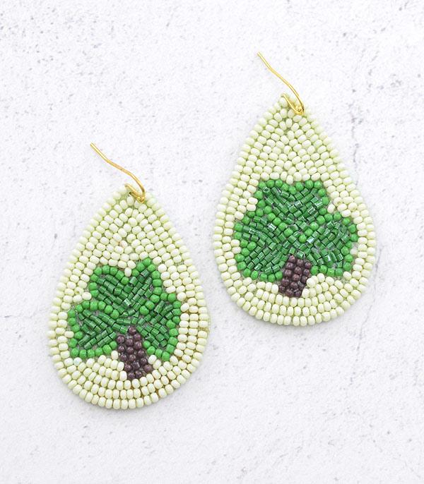 <font color=black>SALE ITEMS</font> :: JEWELRY :: Earrings :: Wholesale St. Patrick’s Day Beaded Earrings
