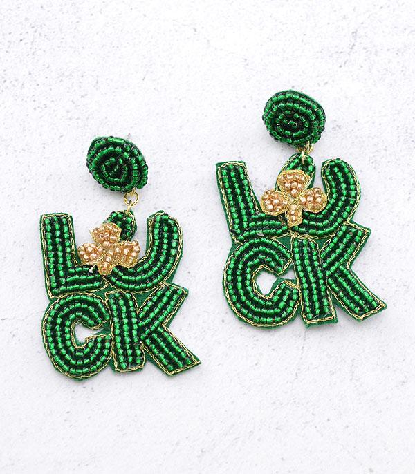 <font color=green>SPRING</font> :: Wholesale St.Patricks Day Beaded Earrings