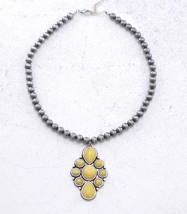 NECKLACES :: WESTERN TREND :: Wholesale Western Semi Stone Pendant Necklace