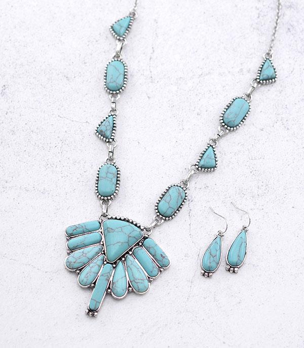 NECKLACES :: WESTERN TREND :: Wholesale Western Turquoise Semi Stone Necklace