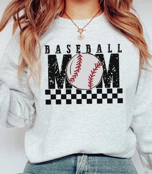 GRAPHIC TEES :: LONG SLEEVE :: Wholesale Baseball Mom Graphic Sweatshirt
