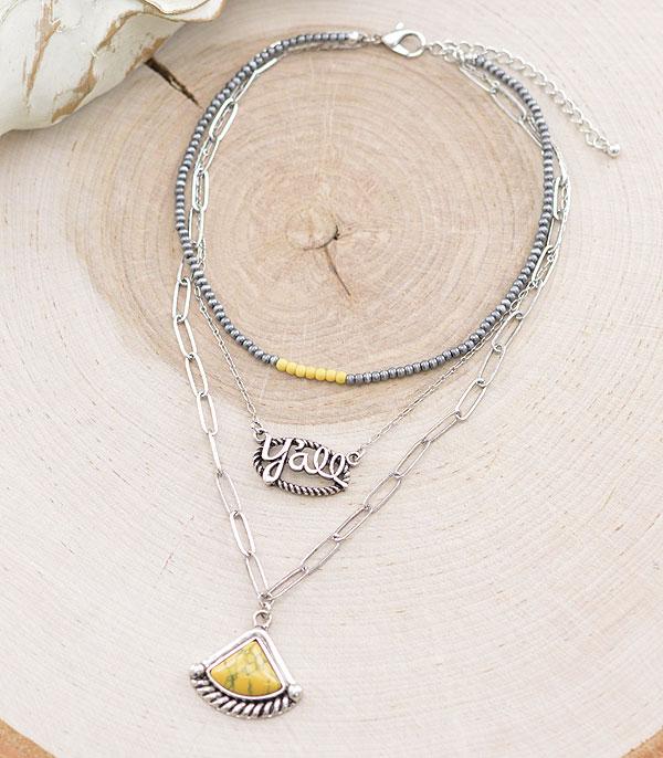 NECKLACES :: TRENDY :: Wholesale Western Yall Layered Necklace