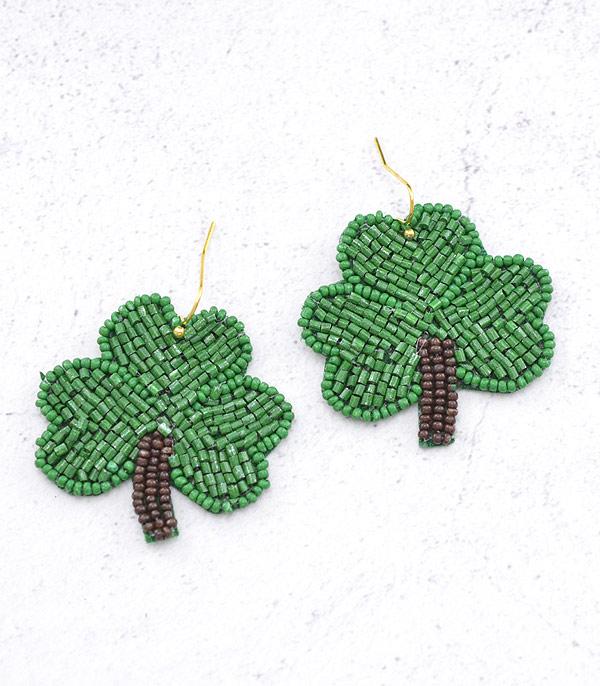 <font color=black>SALE ITEMS</font> :: JEWELRY :: Earrings :: Wholesale Seed Bead St.Patricks Day Earrings
