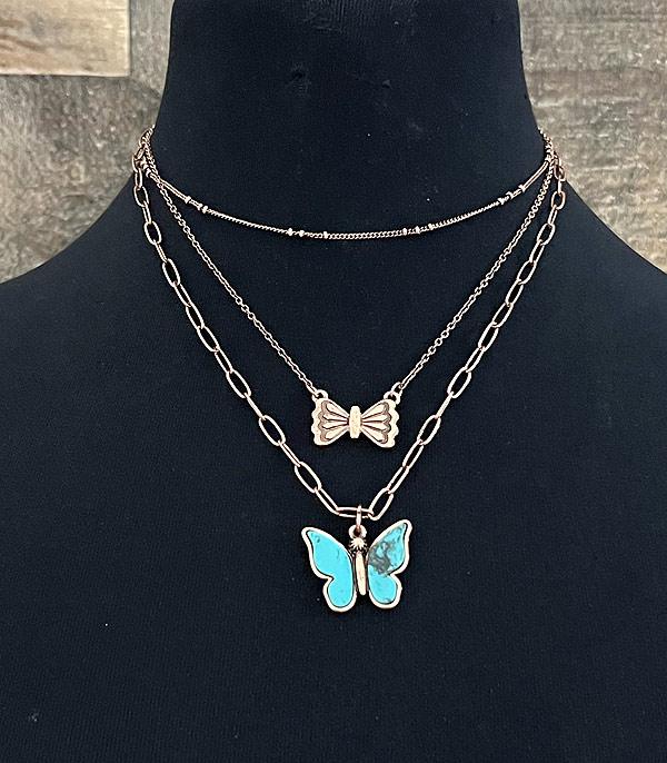 NECKLACES :: TRENDY :: Wholesale Western Butterfly Concho Necklace
