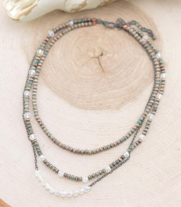 NECKLACES :: WESTERN TREND :: Wholesale Western Navajo Bead Layered Necklace