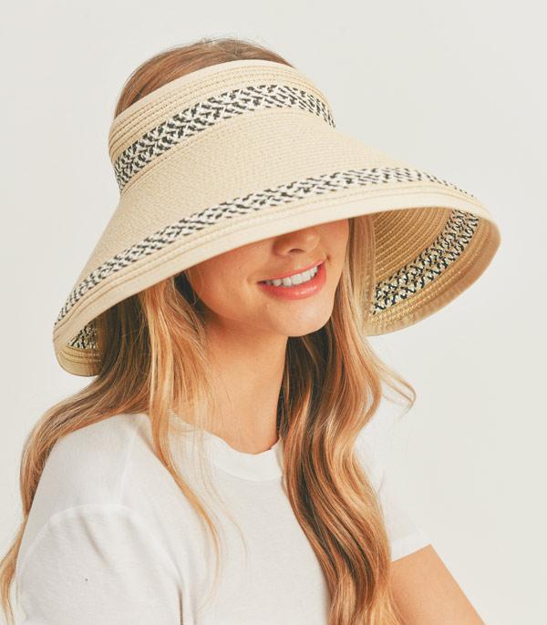 HATS I HAIR ACC :: RANCHER| STRAW HAT :: Wholesale Straw Roll Up Sun Visor