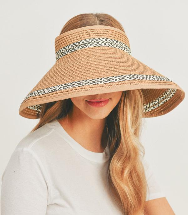 HATS I HAIR ACC :: RANCHER| STRAW HAT :: Wholesale Straw Roll Up Sun Visor