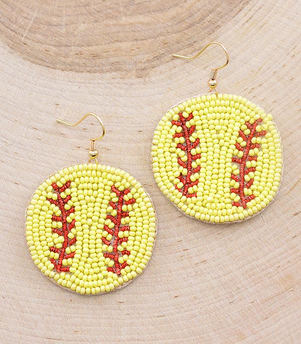 SPORTS THEME :: Wholesale Softball Bead Earrings