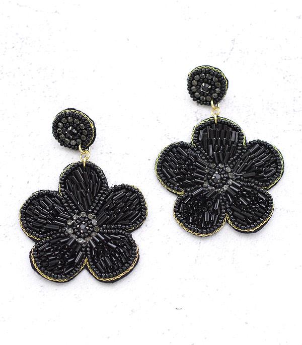 <font color=green>SPRING</font> :: Wholesale Seed Bead Flower Earrings