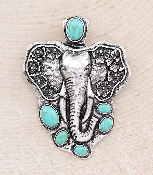 WHAT'S NEW :: Wholesale Western Turquoise Elephant Pendant