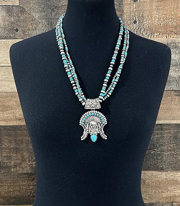 NECKLACES :: TRENDY :: Wholesale Indian Chief Navajo Layered Necklace