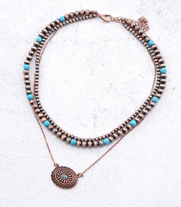 NECKLACES :: WESTERN TREND :: Wholesale Western Concho Layered Necklace