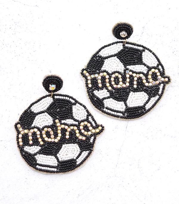 SPORTS THEME :: Wholesale Beaded Soccer Mama Earrings