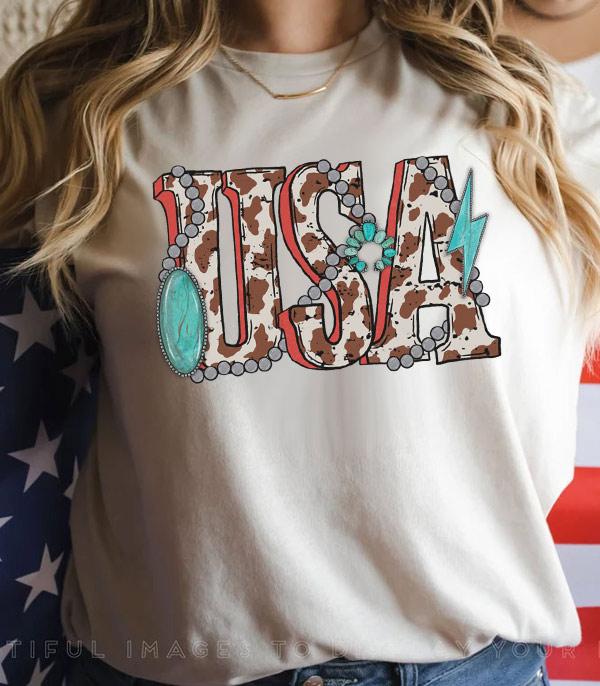 <font color=RED>RED,WHITE, AND BLUE</font> :: Wholesale Western USA Graphic Tshirt