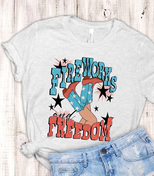 <font color=RED>RED,WHITE, AND BLUE</font> :: Wholesale Western Fireworks Freedom Tshirt