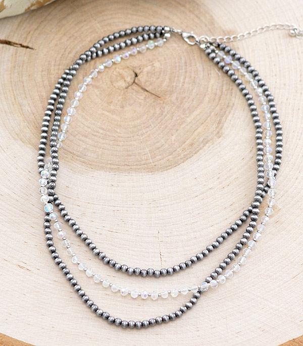 NECKLACES :: CHOKER | INSPIRATION :: Wholesale Western Navajo Pearl Glass Bead Necklace