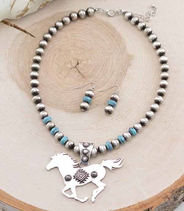 NECKLACES :: WESTERN TREND :: Wholesale Running Horse Navajo Pearl Necklace