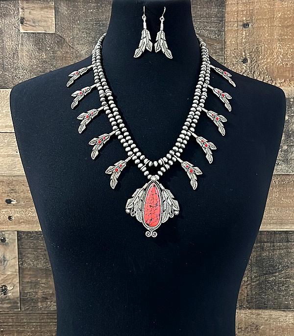 NECKLACES :: WESTERN LONG NECKLACES :: Wholesale Western Semi Stone Statement Necklace