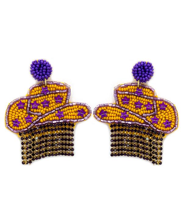 <font color=PURPLE>GAMEDAY</font> :: Wholesale Game Day Cowgirl Hat Earrings