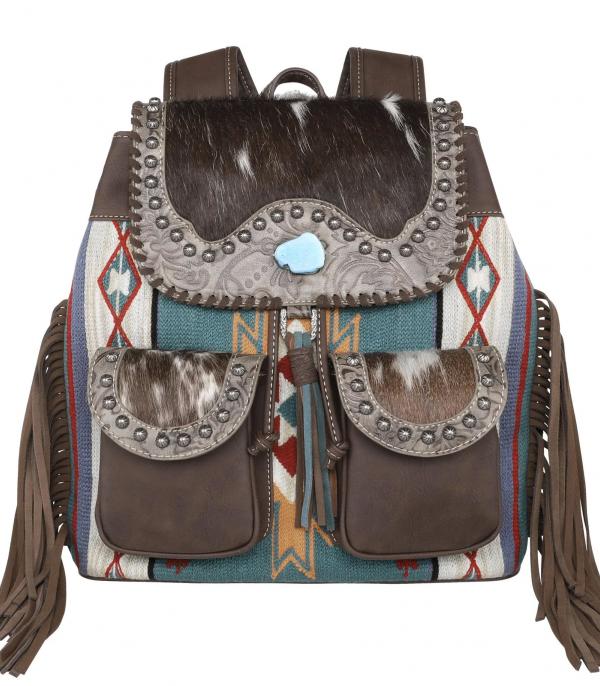 MONTANAWEST BAGS :: WESTERN PURSES :: Wholesale Montana West Cowhide Aztec Backpack