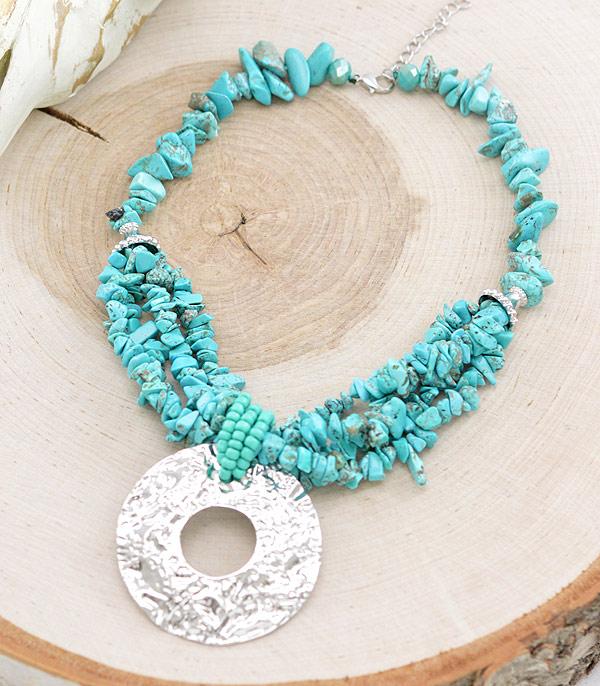 NECKLACES :: WESTERN TREND :: Wholesale Western Turquoise Chip Stone Necklace