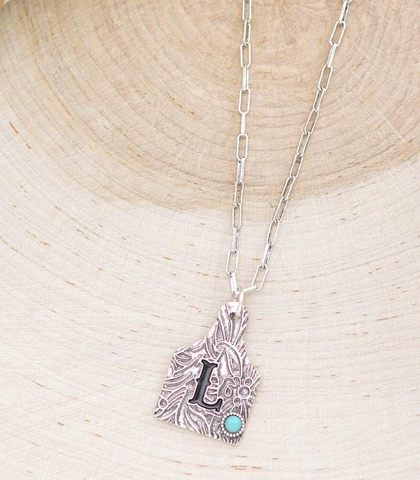 New Arrival :: Wholesale Cattle Tag Initial Pendant Necklace