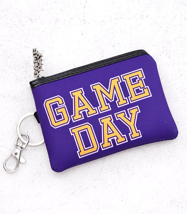<font color=PURPLE>GAMEDAY</font> :: Wholesale Game Day Keyring Coin Pouch