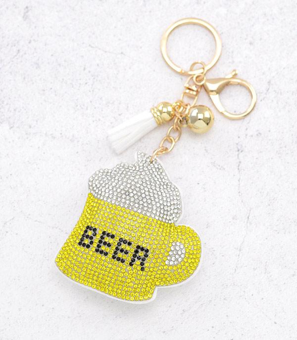 <font color=BLUE>WATCH BAND/ GIFT ITEMS</font> :: KEYCHAINS :: Wholesale Rhinestone Puffy Beer Keychain