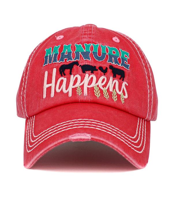 HATS I HAIR ACC :: BALLCAP :: Wholesale Manure Happens Farm Animal Ballcap