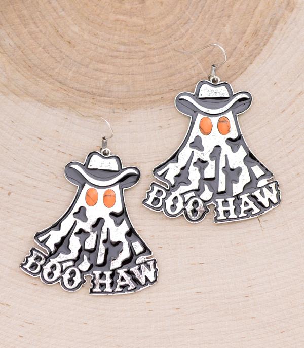 <font color=GREEN>HOLIDAYS</font> :: Wholesale Western Boo Haw Ghost Earrings