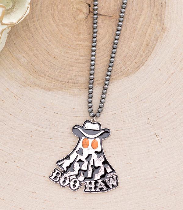 <font color=GREEN>HOLIDAYS</font> :: Wholesale Western Boo Haw Ghost Necklace
