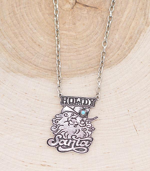 <font color=GREEN>HOLIDAYS</font> :: Wholesale Howdy Santa Christmas Necklace