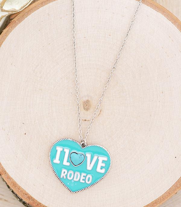 NECKLACES :: CHAIN WITH PENDANT :: Wholesale Western I Love Rodeo Necklace