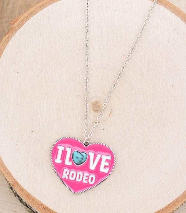 NECKLACES :: CHAIN WITH PENDANT :: Wholesale I Love Rodeo Heart Necklace