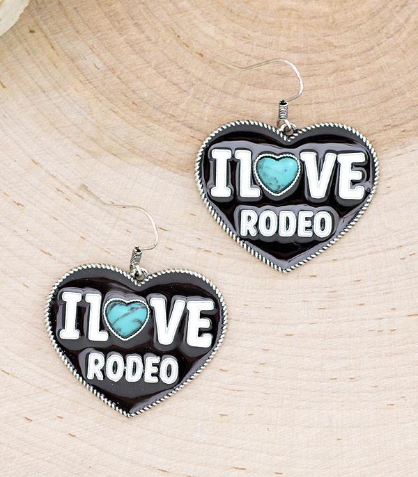EARRINGS :: WESTERN HOOK EARRINGS :: Wholesale I Love Rodeo Heart Earrings