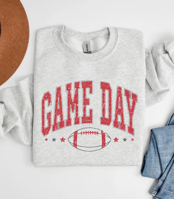 GRAPHIC TEES :: LONG SLEEVE :: Wholesale Game Day Vintage Sweatshirt