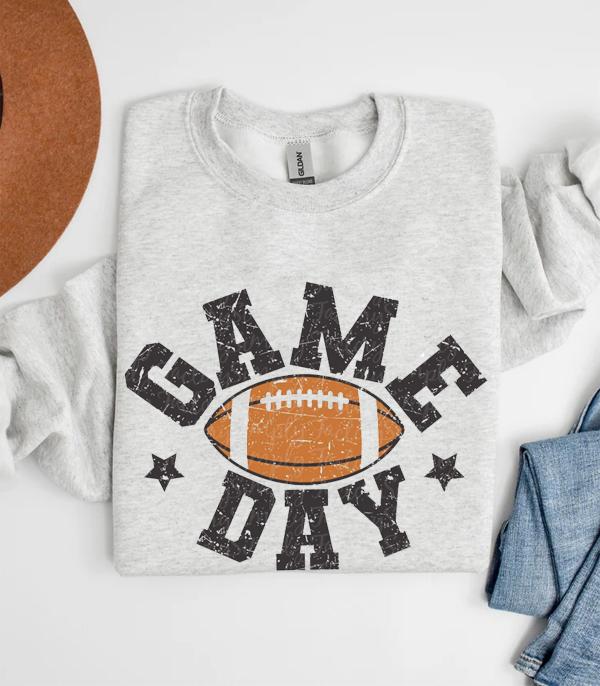 GRAPHIC TEES :: LONG SLEEVE :: Wholesale Game Day Football Sweatshirt