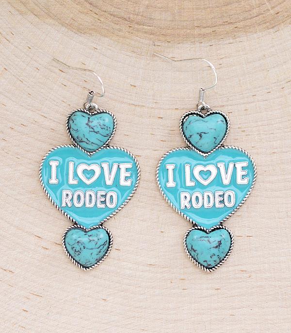 EARRINGS :: WESTERN HOOK EARRINGS :: Wholesale Western I Love Rodeo Earrings