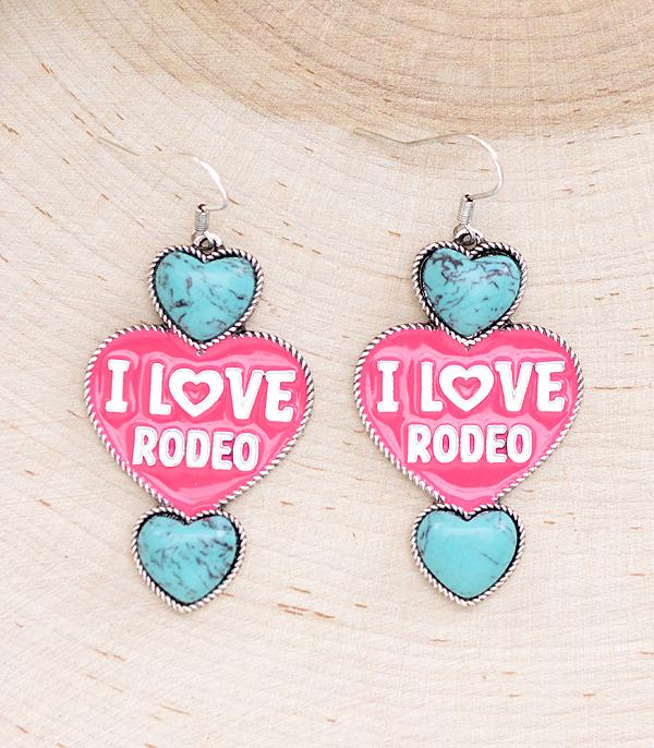 EARRINGS :: WESTERN HOOK EARRINGS :: Wholesale Western I Love Rodeo Earrings