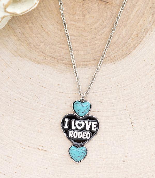 NECKLACES :: CHAIN WITH PENDANT :: Wholesale Western I Love Rodeo Necklace