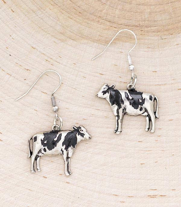 EARRINGS :: TRENDY EARRINGS :: Wholesale Western Cow Dangle Earrings