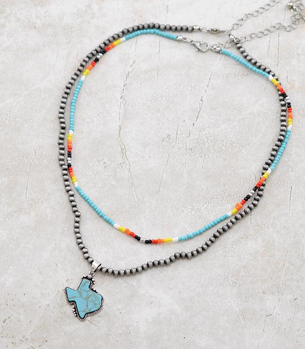 NECKLACES :: TRENDY :: Wholesale Texas Map Navajo Bead Necklace Set